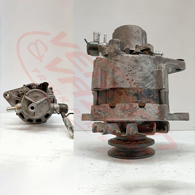 NS-ALT-TD27-01S - NISSAN ENGINE PARTS -  ALTERNATOR - 12V - 60 AMP - EXT FAN - DOUBLE PULLEY TO SUIT NISSAN TD27 - W/VACUUM PUMP