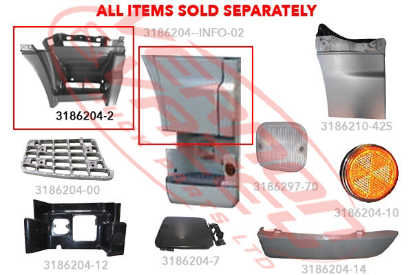 3186204-2S - STEP PANEL - CENTRE - R/H - HINO 700 2002- GENUINE RECYCLED