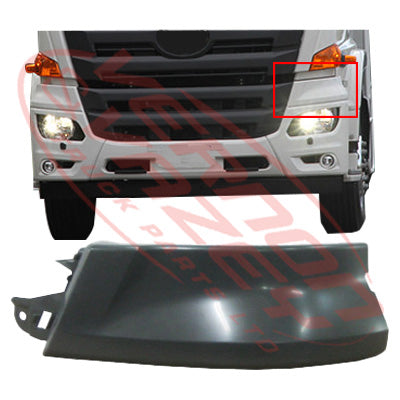 3192090-33G - FRONT BUMPER END GARNISH - UPPER (ABOVE HEADLAMP) - L/H - HINO RANGER 500 2015-GH GENUINE RECYCLED