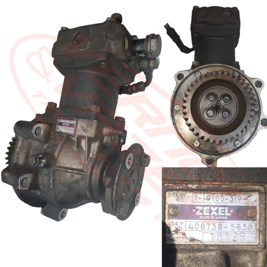 IS-AIRCOM-6SD1-01S - ISUZU ENGINE PARTS - AIR COMPRESSOR - WATER COOLED - SINGLE CYLINDER TO SUIT ISUZU 6SD1 ELECTRONIC